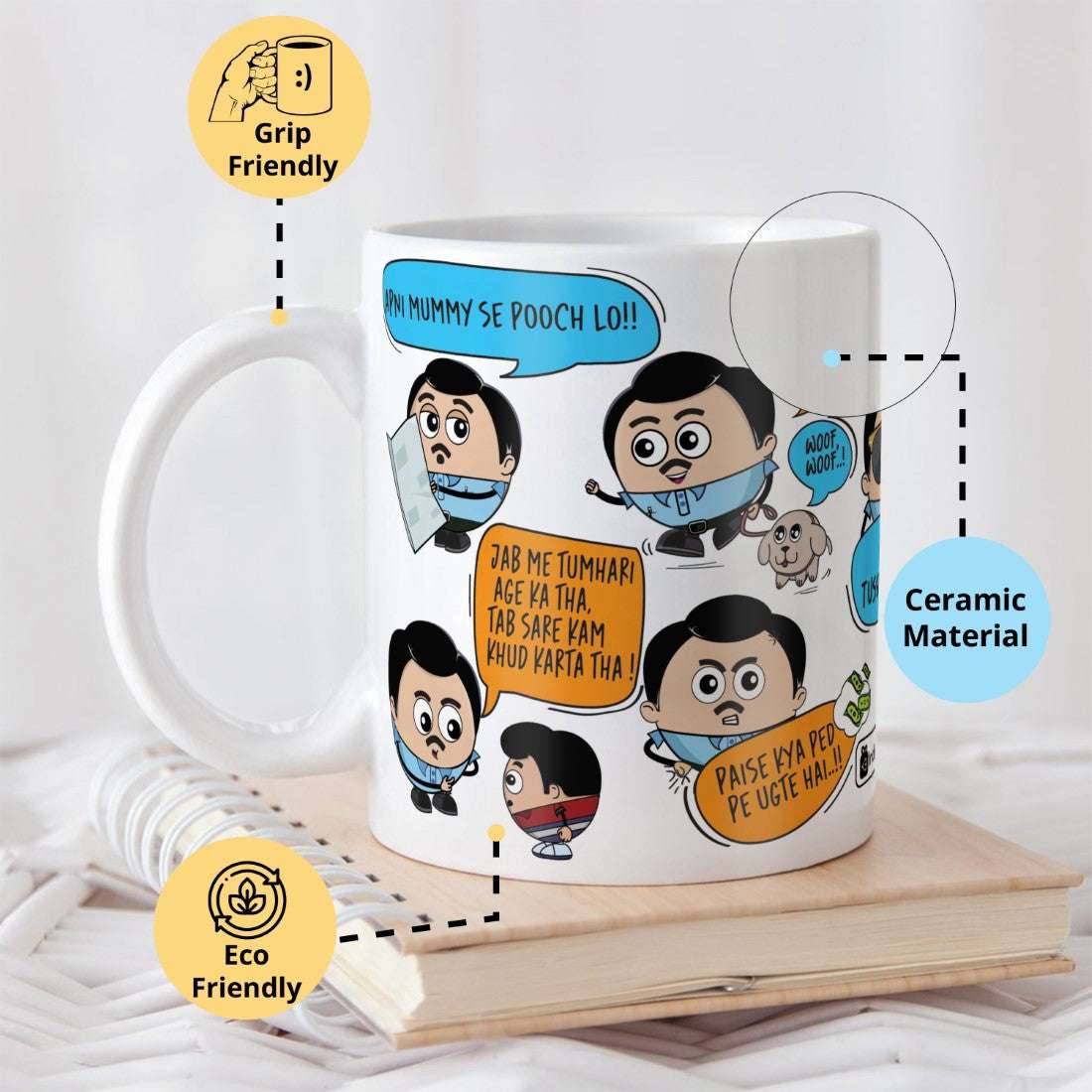 Father's Day, Birthday Gifts for Papa Quote Printed Coffee Mug 325 ml- Coffee Mug Gift for Dad