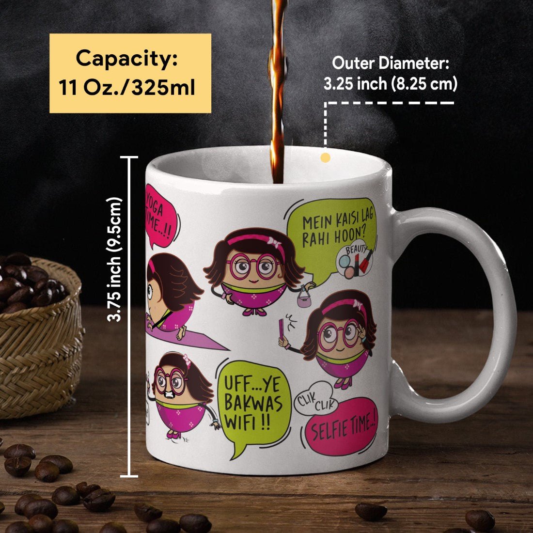 Valentine Gifts Quote Printed Coffee Mug 325 ml for Her