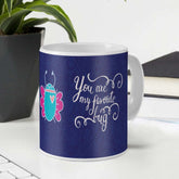 Cute Bug Merging Doodle Blue Coffee Mug
