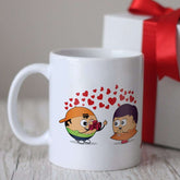 Cute Young Couple Taking Pictures White Coffee Mug