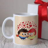 Couple in Love Taking Pictures Beige Coffee Mug