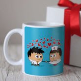 Couple Love Expression Blue Coffee Mug