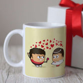 Guy Proposing his Love to Girl Beige Coffee Mug