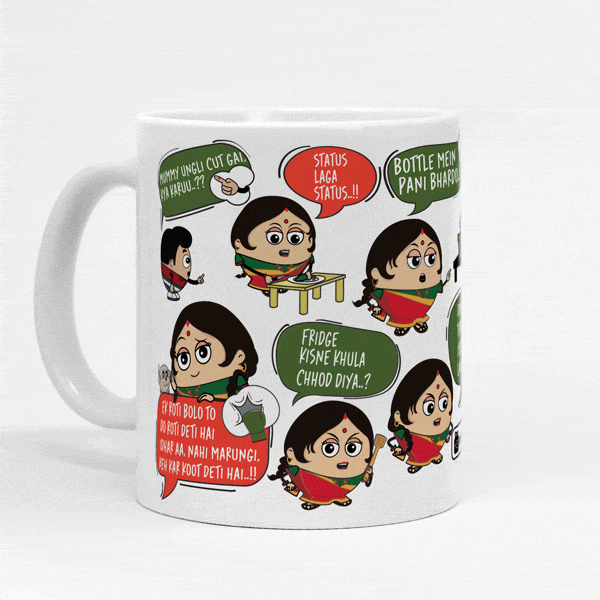 Mom Dialogue Printed Cushion, Wall Hanging, Ceramic Coffee Mug and Instruction Board For Mothers Day Gift