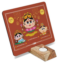 Diwali Hamper with Fairy Lights, Laxmi Ganesh Stand & Rangoli