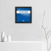 Funny Wall Frames for Home & Office, Quirky Humor Poster with Frame | Youniverse Blue Poster Frame | Unique Gift Idea for Friend, Farewell Gift