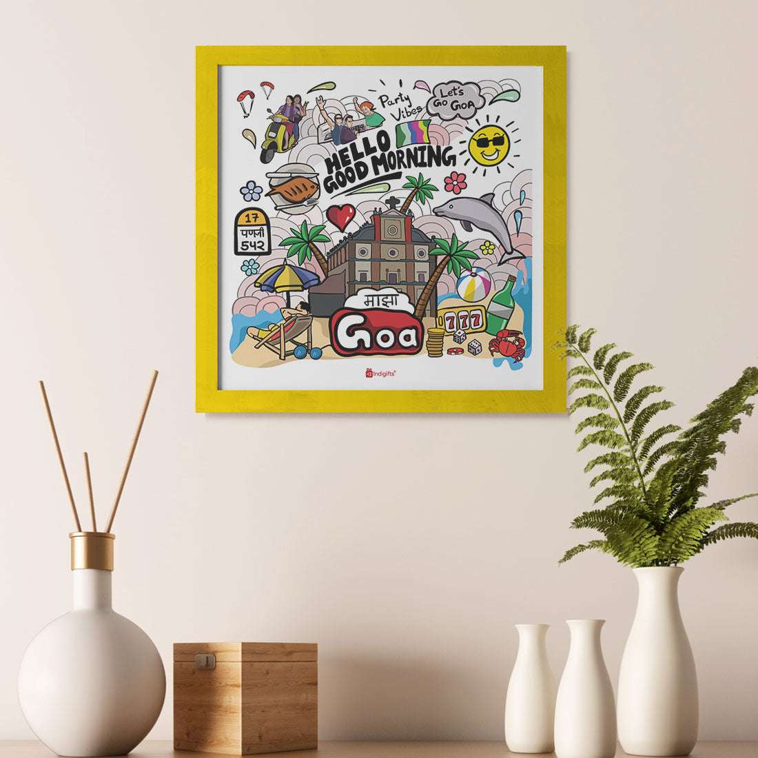 Goa - Doodle Print Photo Frame - Discovering India