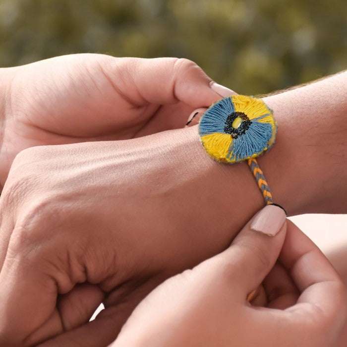 Satrang, Teddy Bear, Teddy Bear with Bow, Panna, Baagh, Maati and Neel Nazar Battu Eco-friendly Seed Rakhi Set of 7