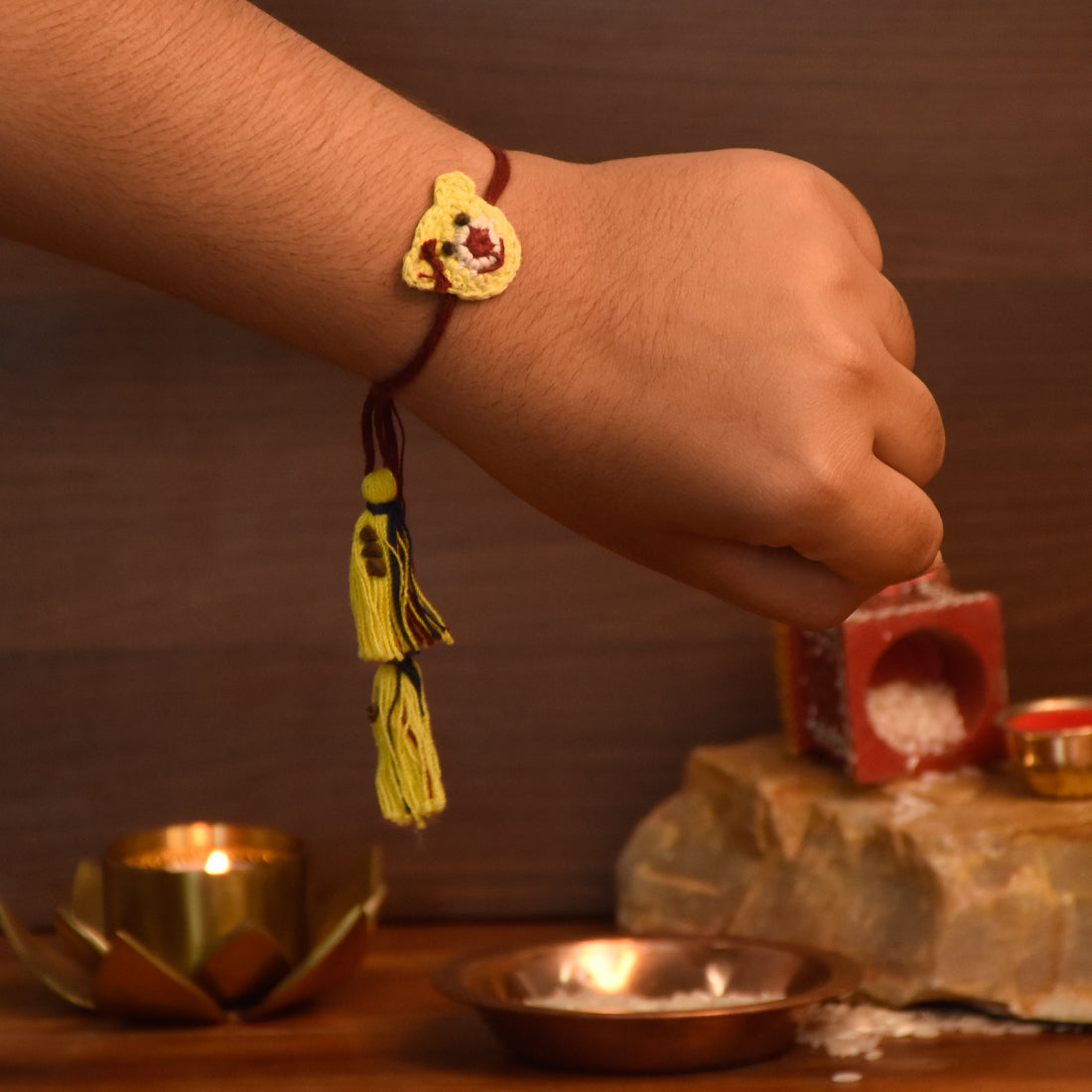 Teddy Bear with Bow Seed Rakhi Gift Hamper (Seed: Amaranthus, Purslane, Basil)