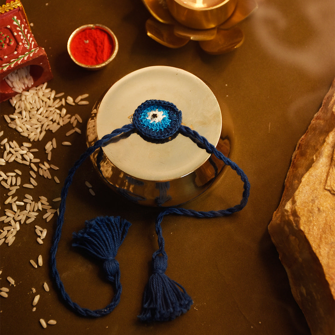 Swastika and Neel Nazar Battu 2 Seed Rakhis Premium Hamper