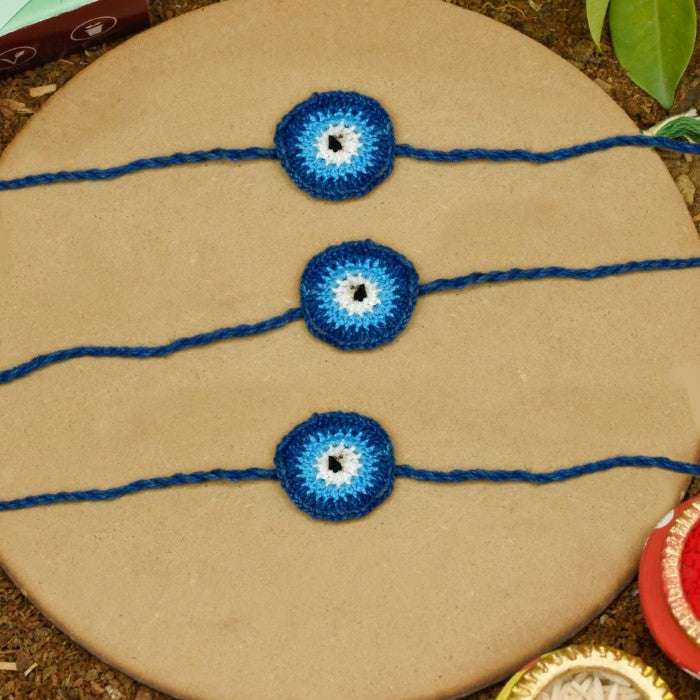 Neel Nazar Battu Eco-friendly Seed Rakhi Set of 3 (Seed: Kalonji)