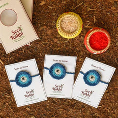 Neel Nazar Battu Eco-friendly Seed Rakhi Set of 3 (Seed: Kalonji)