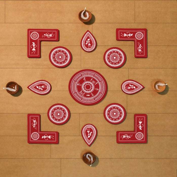 Diwali Hamper with Fairy Lights, Laxmi Ganesh Stand & Rangoli