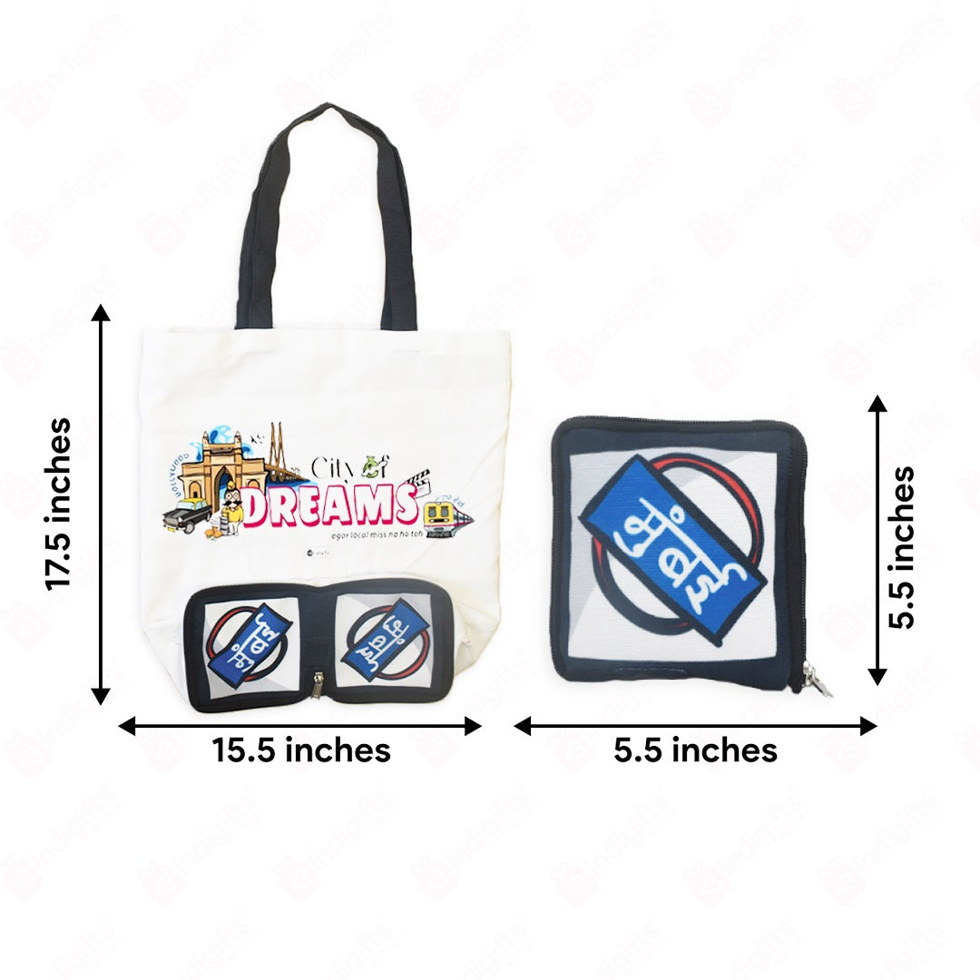 Mumbai Foldable Tote Bag