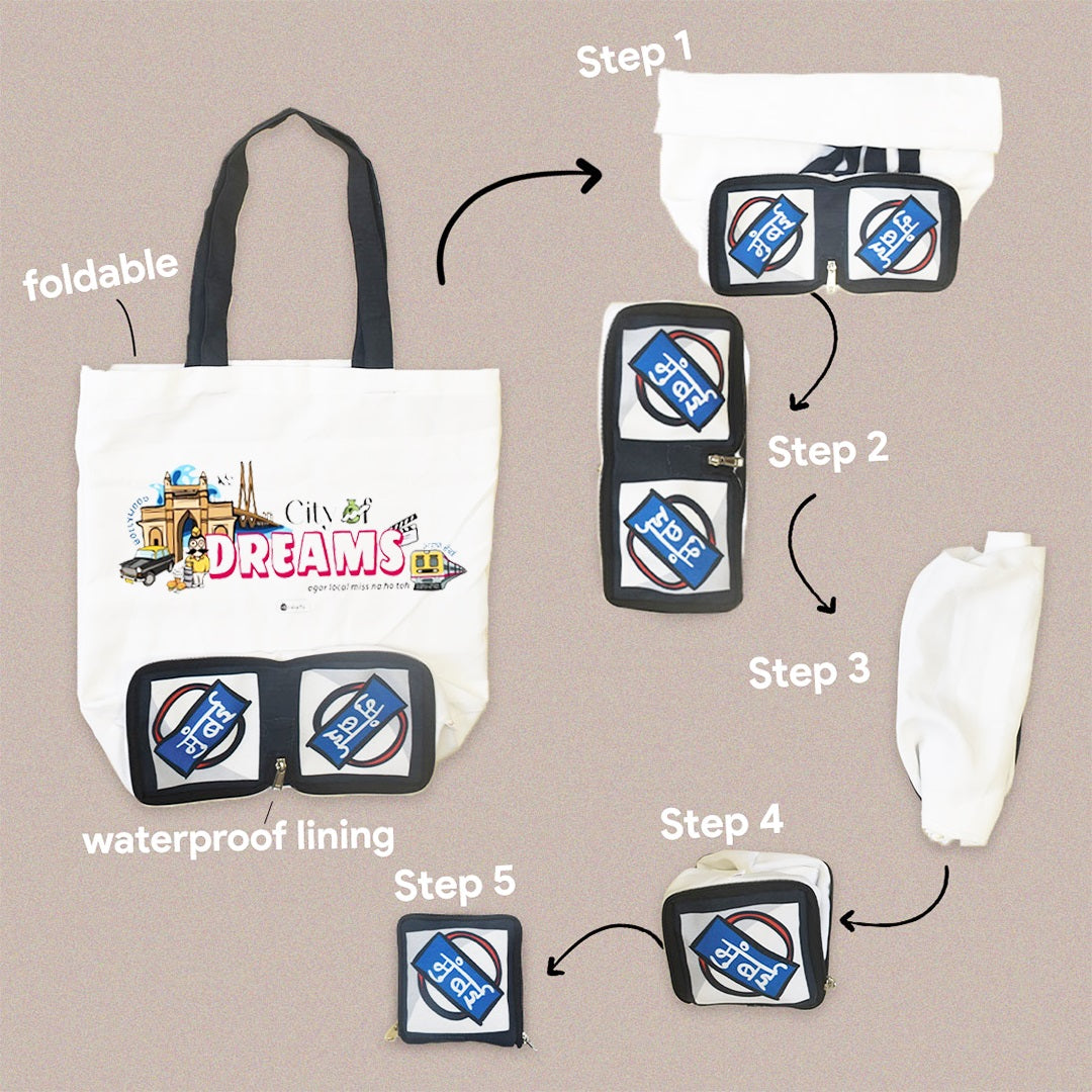 Mumbai Foldable Tote Bag