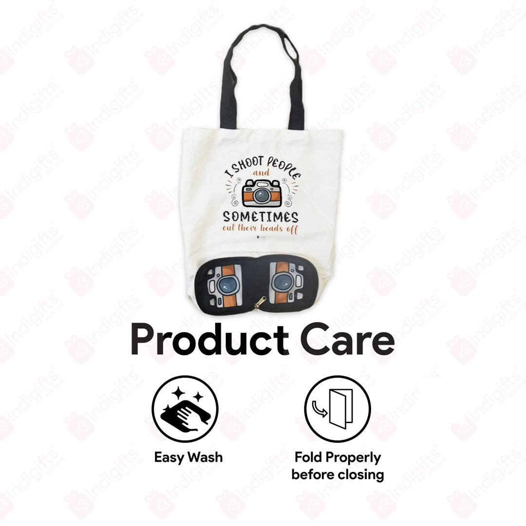 Camera Foldable Tote Bag