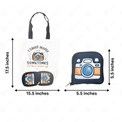 Camera Foldable Tote Bag