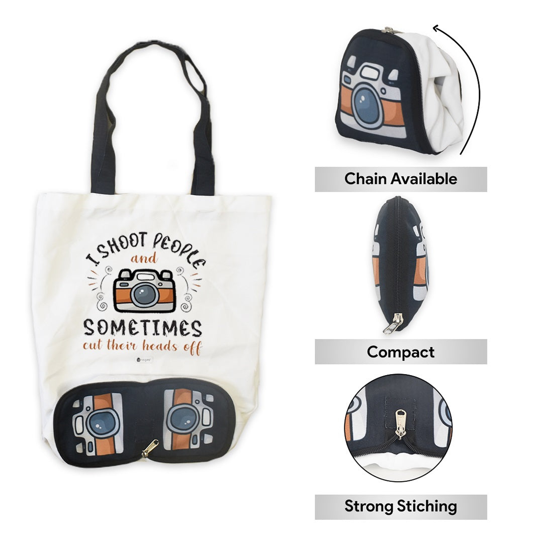 Camera Foldable Tote Bag