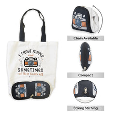 Camera Foldable Tote Bag