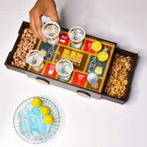Bar On Wheels Printed Serving Trolley With Shots Glasses
