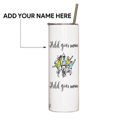 Personalised Cricket Fever Printed Tumbler With Lid And Steel Straw - Customize Tumbler With Your Name