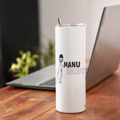 Personalised Mera Bat Meri Batting Printed Tumbler With Lid And Steel Straw - Customize Tumbler With Your Name