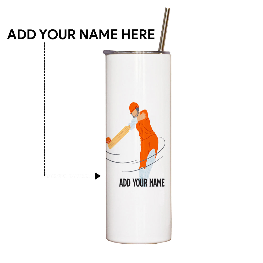 Personalised Champions Are Not Born Printed Tumbler With Lid And Steel Straw - Customize Tumbler With Your Name