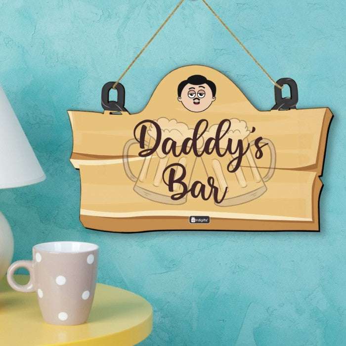 Daddy's Bar Printed Wall Hanging and Mummy Da Dhaba Printed Instruction Board For Mom & Dad