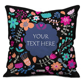 Customised Artistic Floral Doodle Printed Cushion