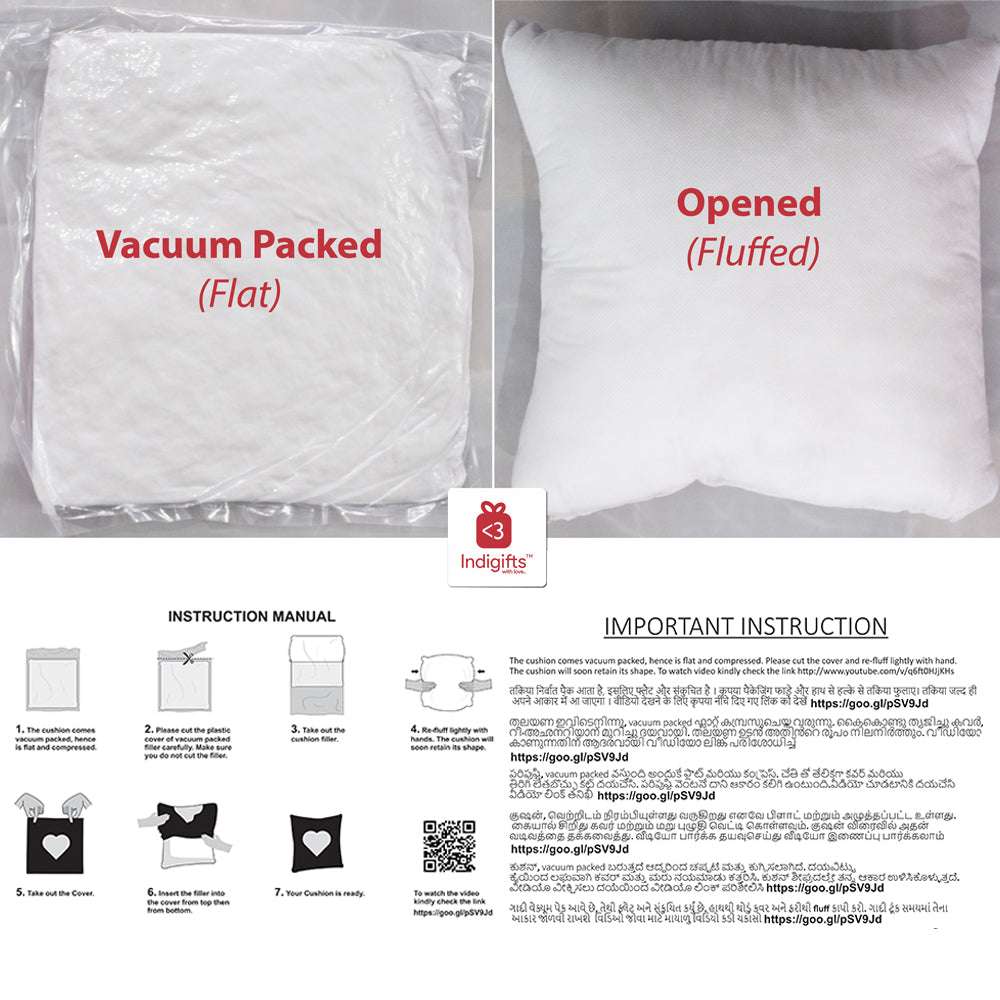 Maharashtra - Doodle Art Reversible Zipper Cushion with Filler - Discovering India