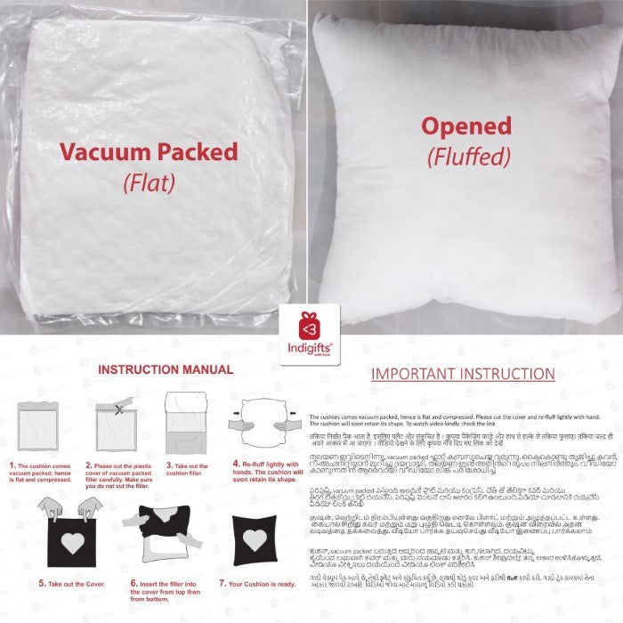 Valentine Gifts The Secret Love Quote Printed Red Cushion Cover 12x12 Inches with Filler