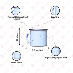 Personalised Cricket Love Printed Enamel Mug - Customize Mug With Your Name