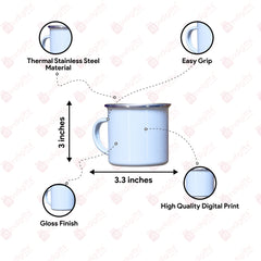 Cricket Dhoni Printed Enamel Mug -250 ML