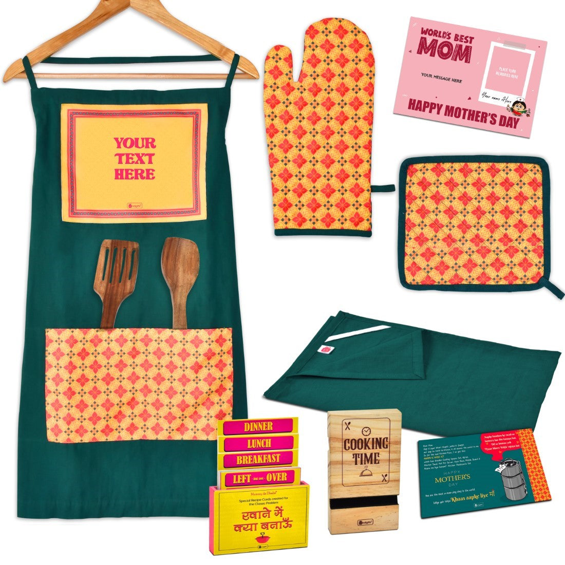 Customized Green Mummy da Dhaba Rasoi Kit - Best Gift for Mom
