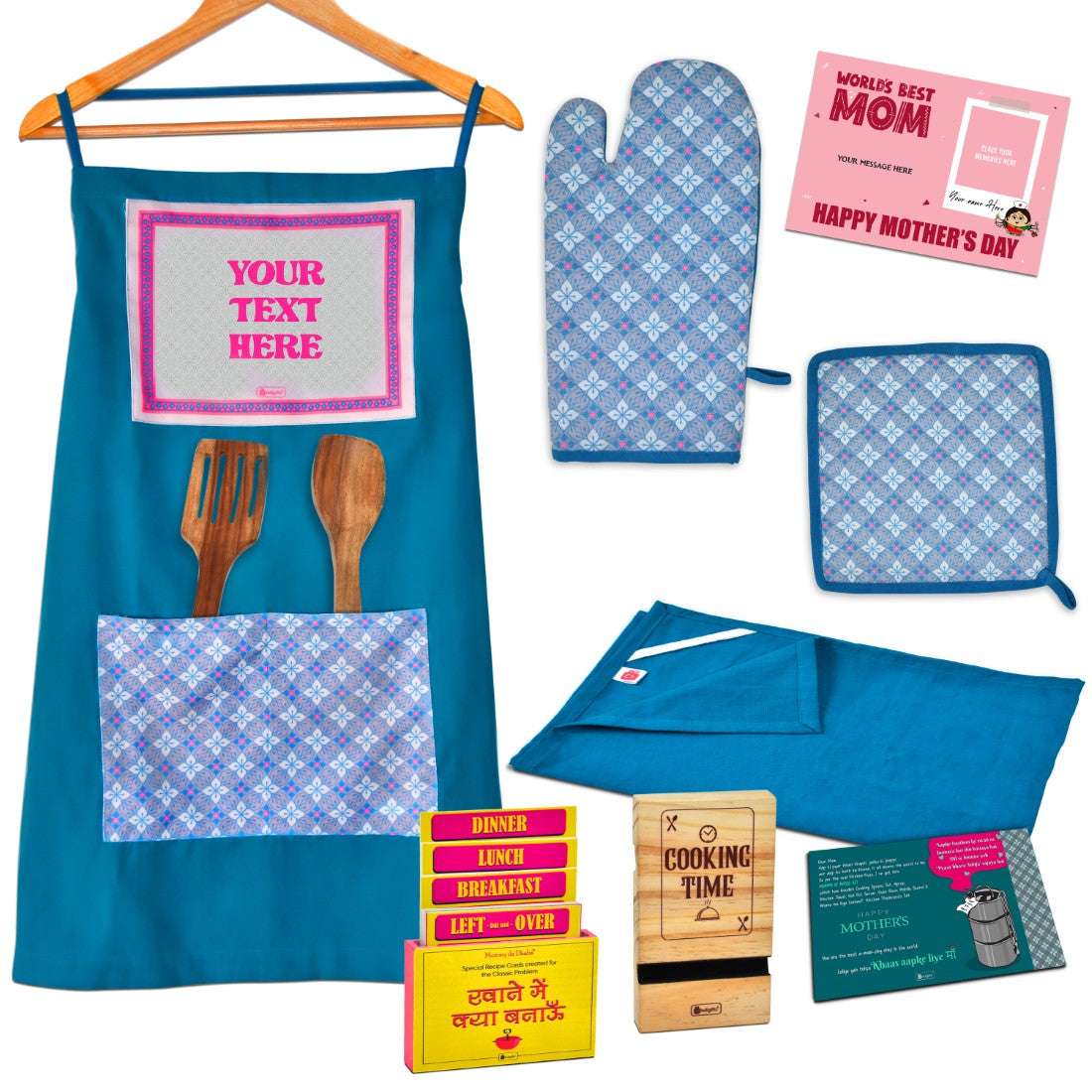Customized Blue Mummy da Dhaba Rasoi Kit - Best Gift for Mom