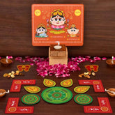 Laxmi Ganesh Diya Stand and Traditional DIY Rangoli Duo