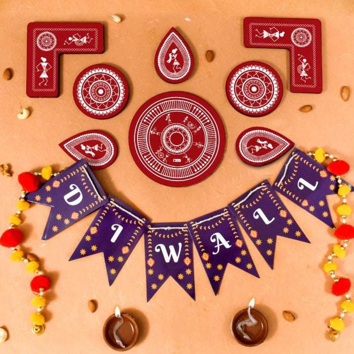 Designer HAPPY DIWALI Toran and Vibrant Kundan Rangoli