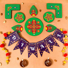 Designer HAPPY DIWALI Toran and Vibrant Kundan Rangoli
