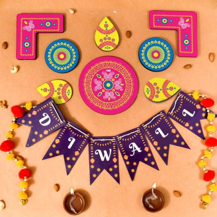 Designer HAPPY DIWALI Toran and Vibrant Kundan Rangoli