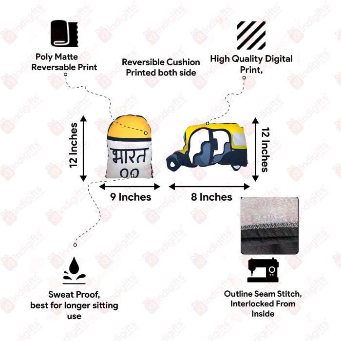 Mile Stone And Auto Shape Cushions - Discovering India