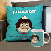 Jugaadu Printed Cushion and Mug Combo Gift For Friend
