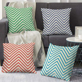 Geometric Print 4 Cushion Cover Set (Multicolor)