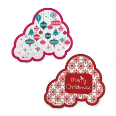 Cloudy Christmas and Festive Lights Set of two Fridge Magnets