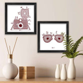 Ethnic Design Travel Printed Set of 2 Poster Frames