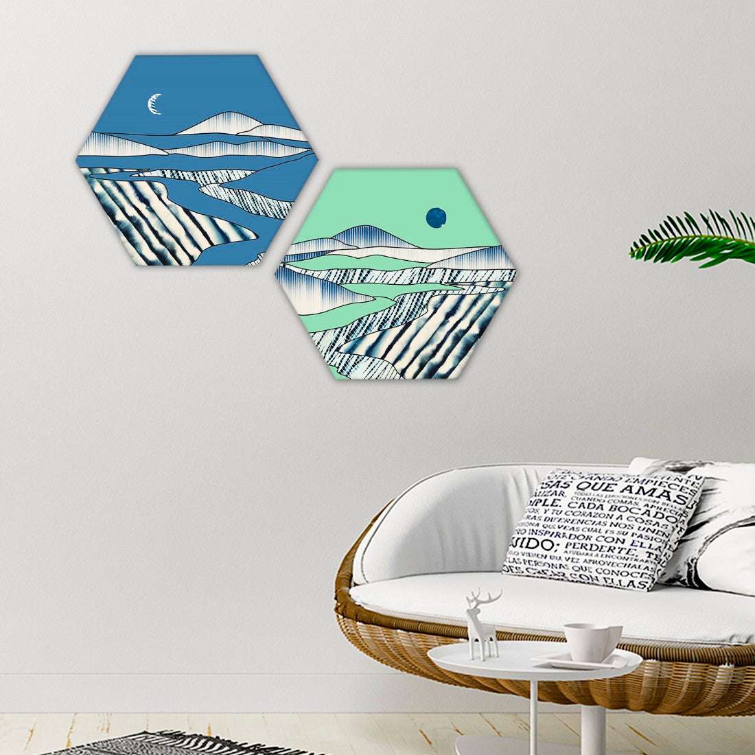 Indigifts Diwali Decoration Items for Home Décor Hexagon Wall Decor Poster Frame