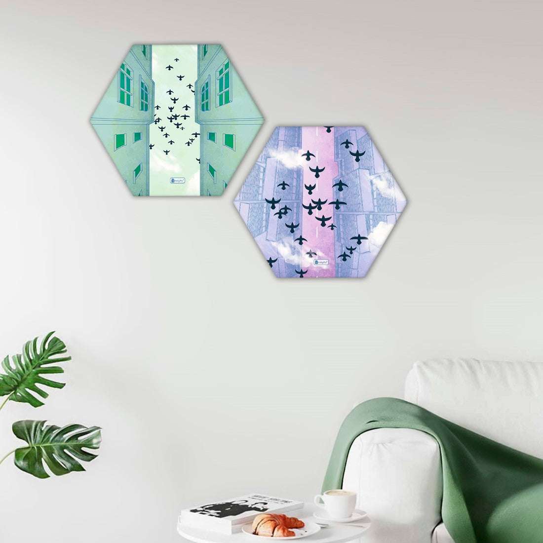 Indigifts Diwali Decoration Items for Home Décor Hexagon Wall Decor Poster Frame