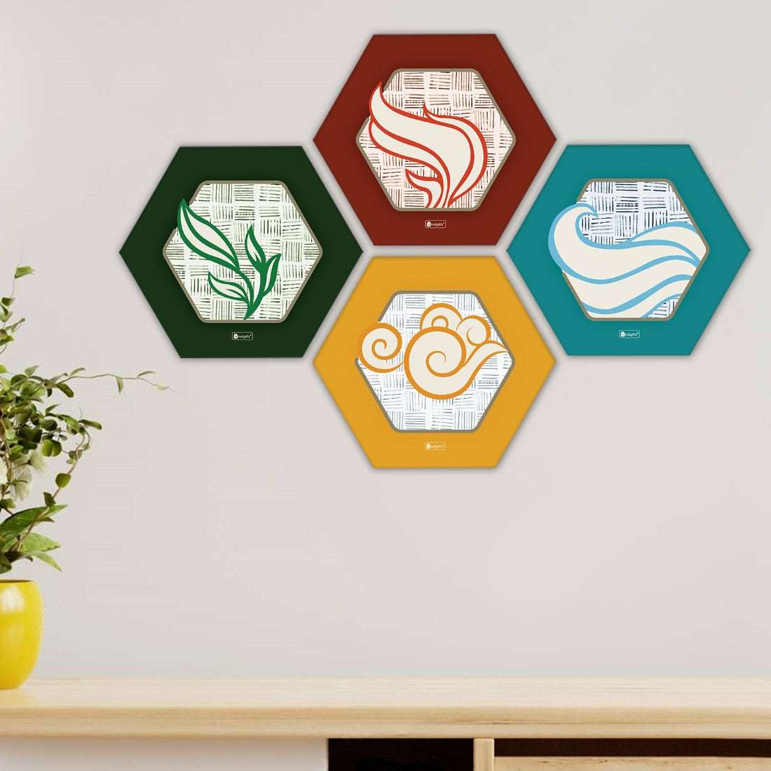 Indigifts Diwali Decoration Items for Home Décor Hexagon Wall Decor Poster Frame