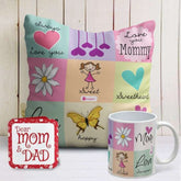 Love you Mommy Printed Cushion & Coffee Mug Gift for Mother