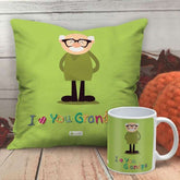 Green Cushion and Mug with I Love You Grandpa Print