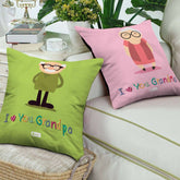 I Love You Grandma Grandpa Print Cushion Cover Set Gifts for Grandparents